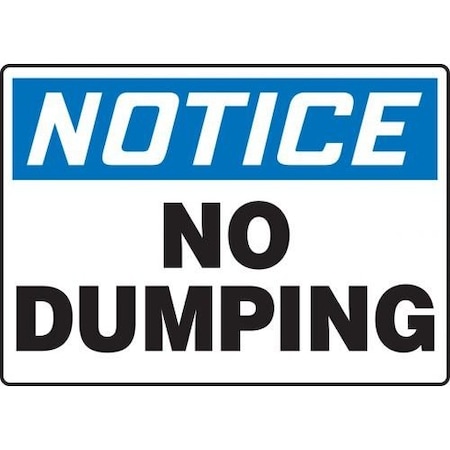 OSHA NOTICE SAFETY SIGN NO DUMPING MHSK837VP